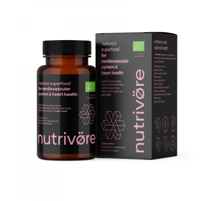 Nutrivore Organ Nutrition "Nature’s superfood" for heart support bio 180 capsules min. exp. 3/25