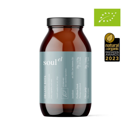 Soulel Biota Bio powder for digestive support containing prebiotics and ferments
