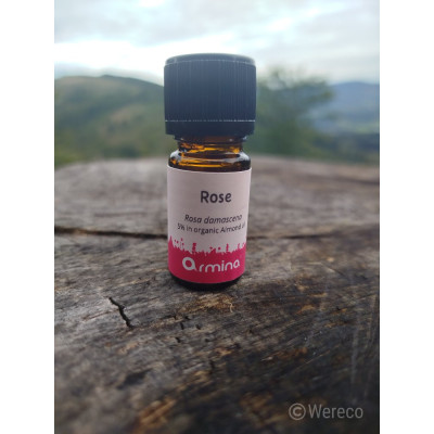 Armina essential oil Damask rose 5% in organic almond oil - luxurious care for mature skin | WERECO