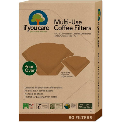 Multi-purpose coffee filters If you care unbleached - 80 pcs | Wereco