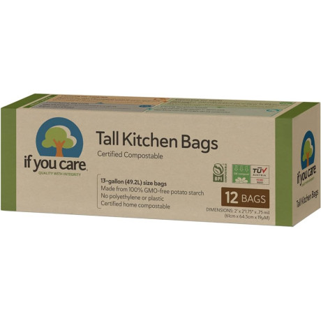 If You Care kompostovatelné kuchyňské sáčky na odpad 49,2 l 12 ks