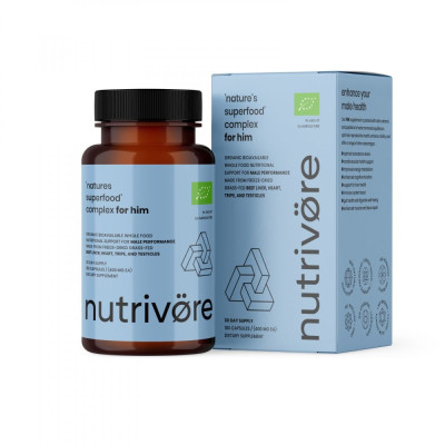 Nutrivore Organ Nutrition "Nature’s superfood" complex For Him organic 180 capsules min.exp.03/2025