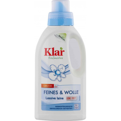 Klar prací gel jemné prádlo vlnu 500ml – bez parfemace s pšeničnými proteiny ...