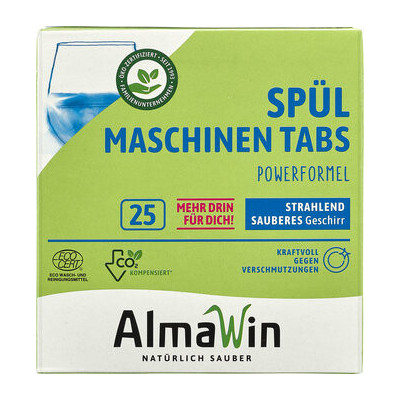 Almawin dishwasher tablets 25pcs ECOCERT climate neutral