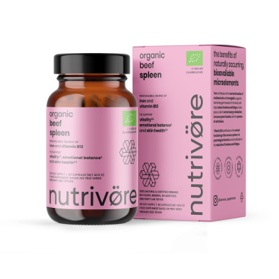 Nutrivore Bio beef spleen 90 capsules | Iron 138% RDA | Grass-fed